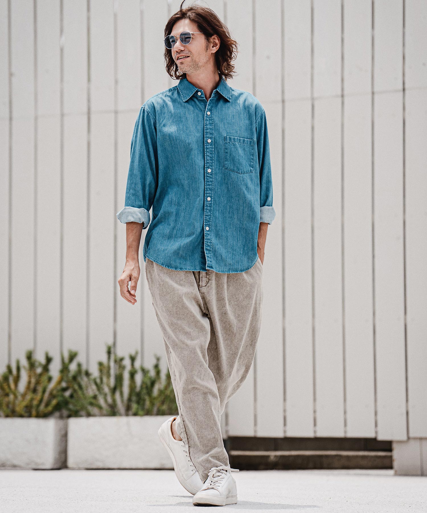 CAMBIO(カンビオ)】Faded Corduroy Tapered Pants コーデュロイ
