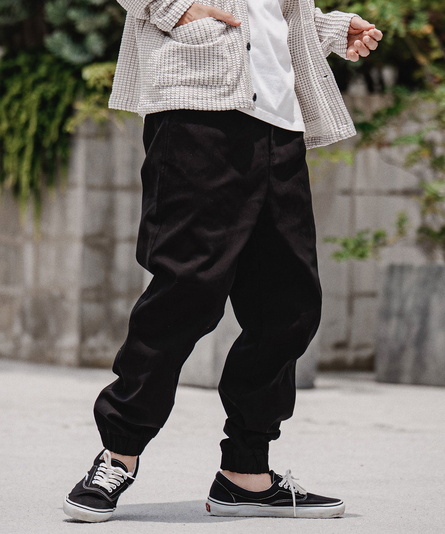 アジャスタブルパンツ L CAMBIO(カンビオ)】【予約販売9月上旬～中旬入荷】 裾ゴムリブツイル