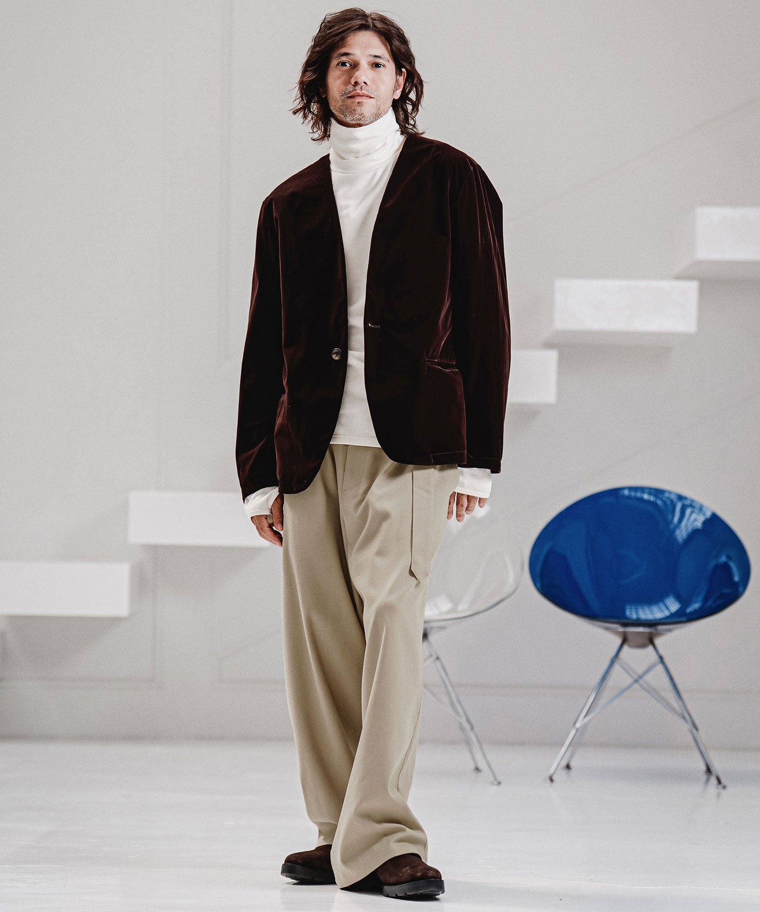 CAMBIO(カンビオ)】【予約販売8月中旬～下旬入荷】Brushed Slacks