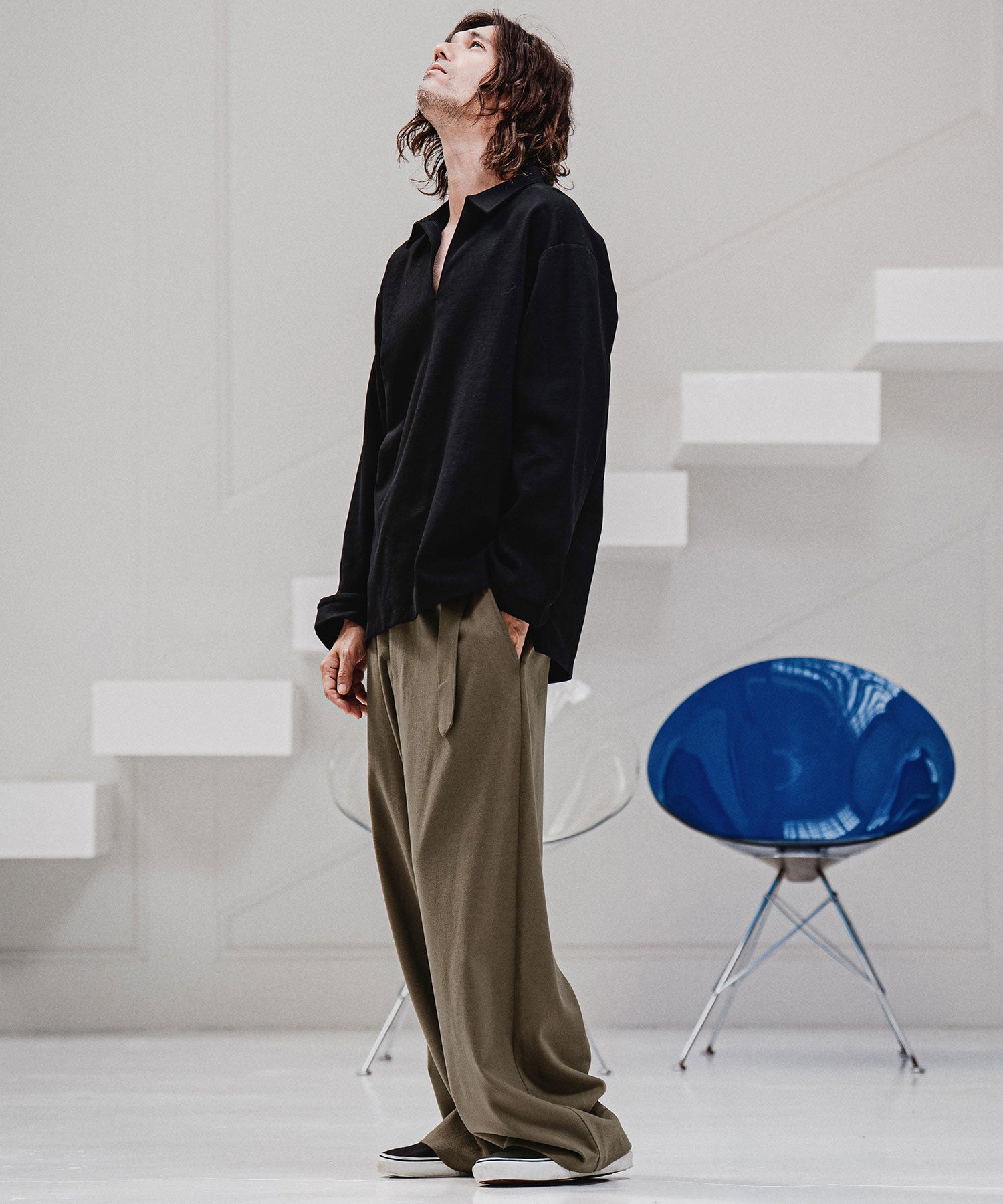 CAMBIO(カンビオ)】【予約販売8月中旬～下旬入荷】Brushed Slacks