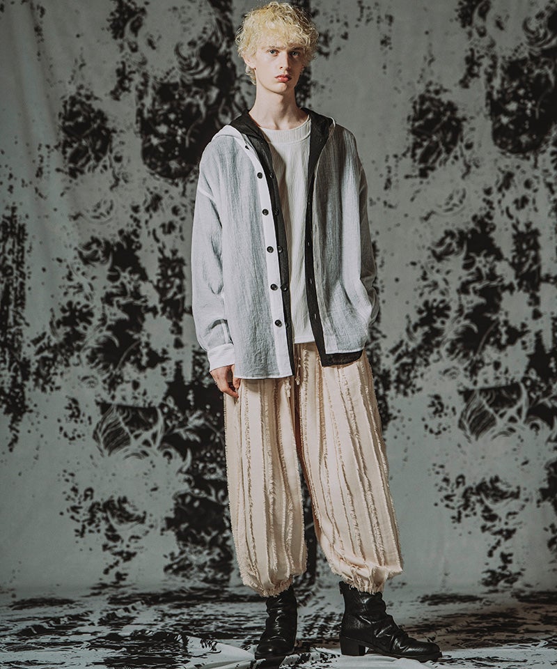 NO ID.(ノーアイディー)】ﾌｰﾃﾞｯﾄﾞﾛﾝｸﾞｼｱｰSH シャツ(459006-554S