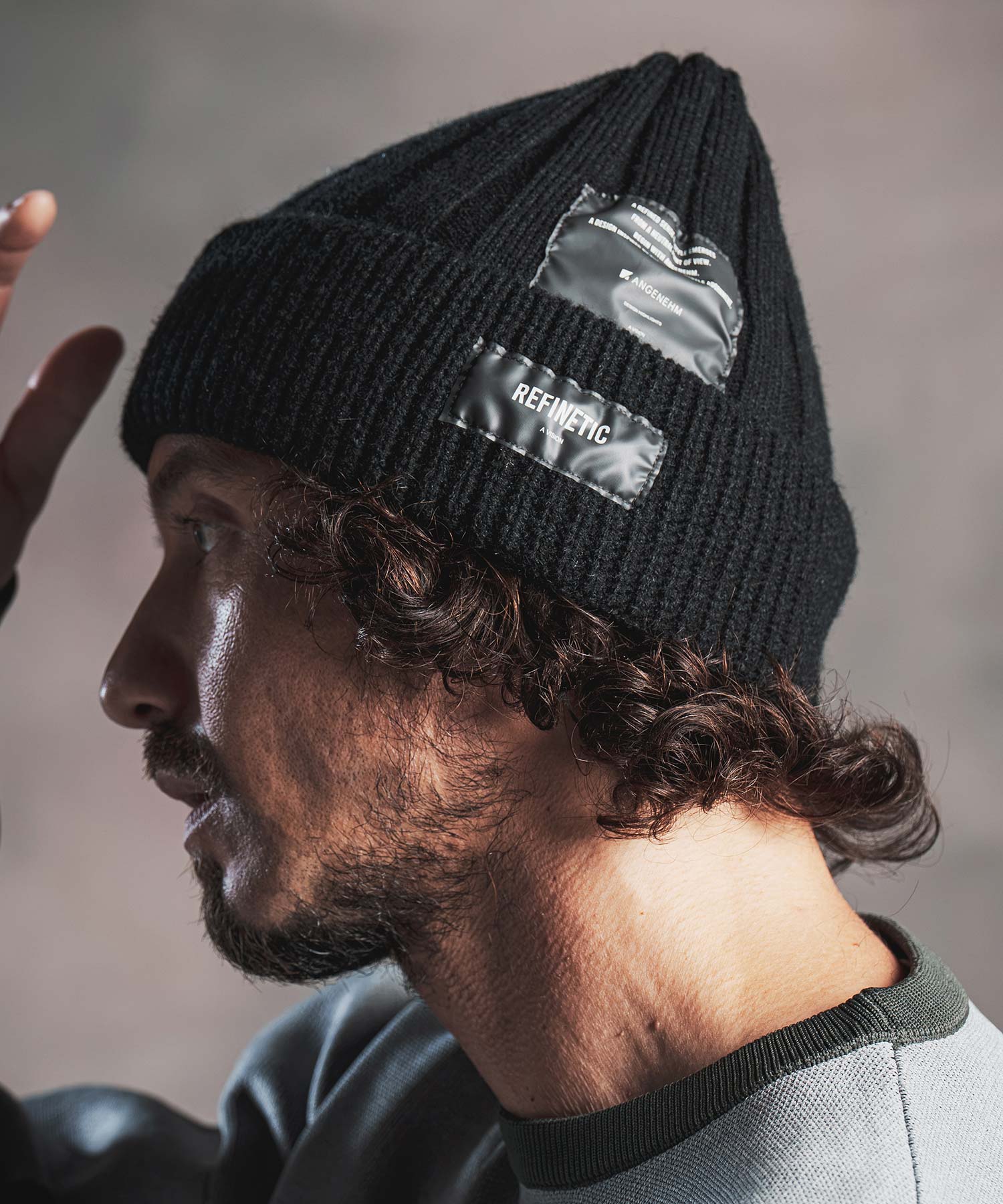 ANGENEHM(アンゲネーム)】Wide Rib Knit Beanie ニットビーニー(AG07