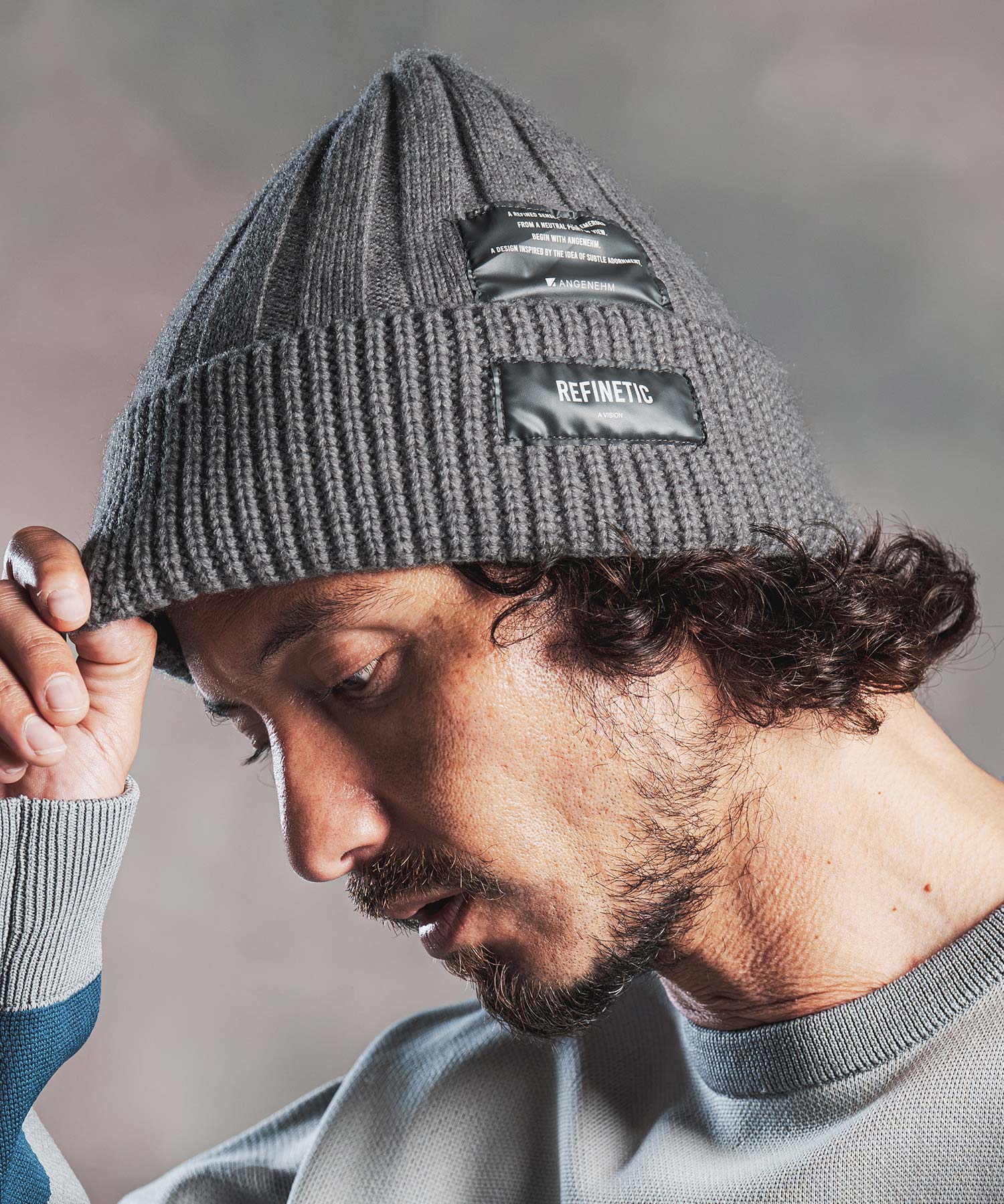ANGENEHM(アンゲネーム)】Wide Rib Knit Beanie ニットビーニー(AG07
