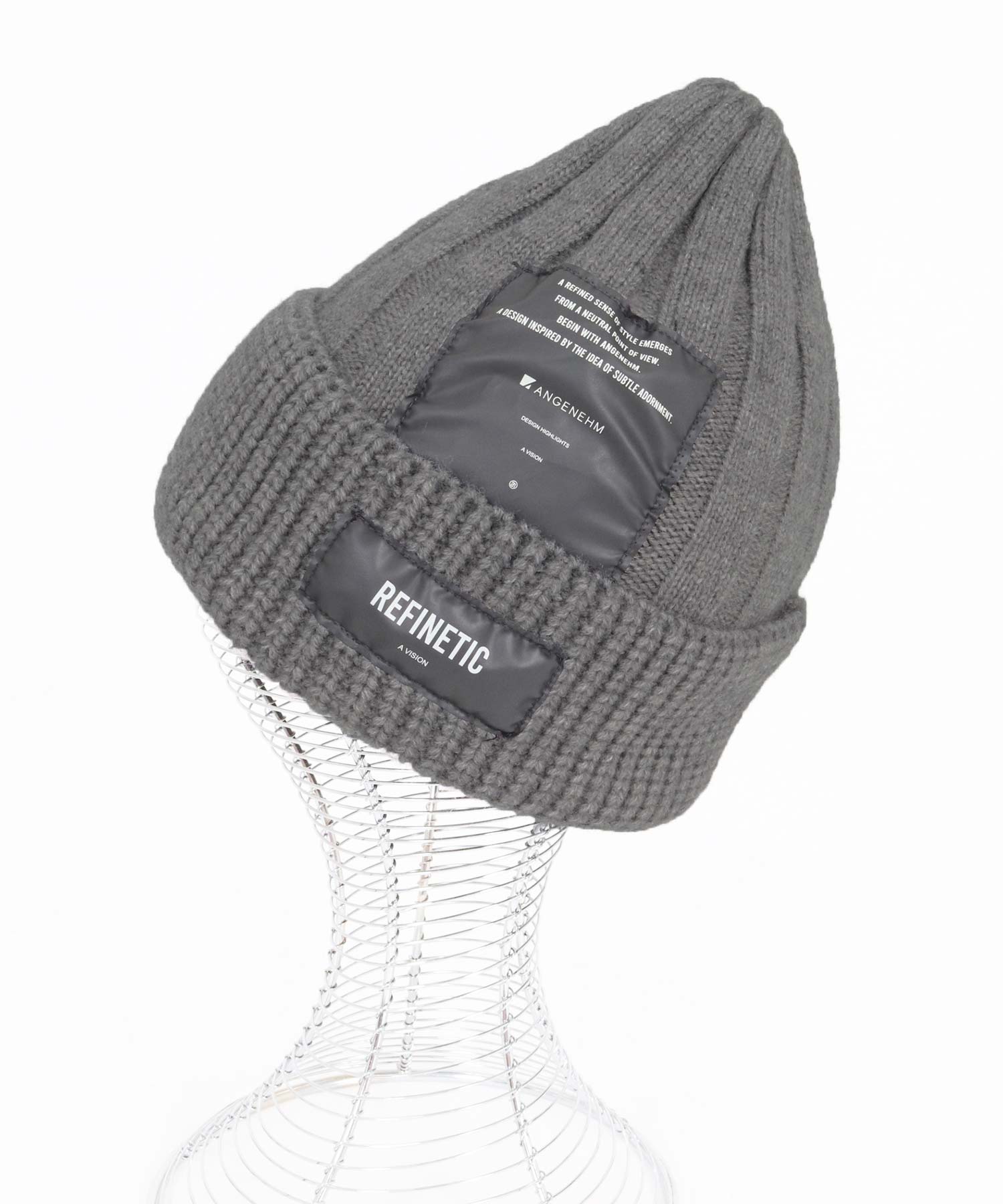 ANGENEHM(アンゲネーム)】Wide Rib Knit Beanie ニットビーニー(AG07