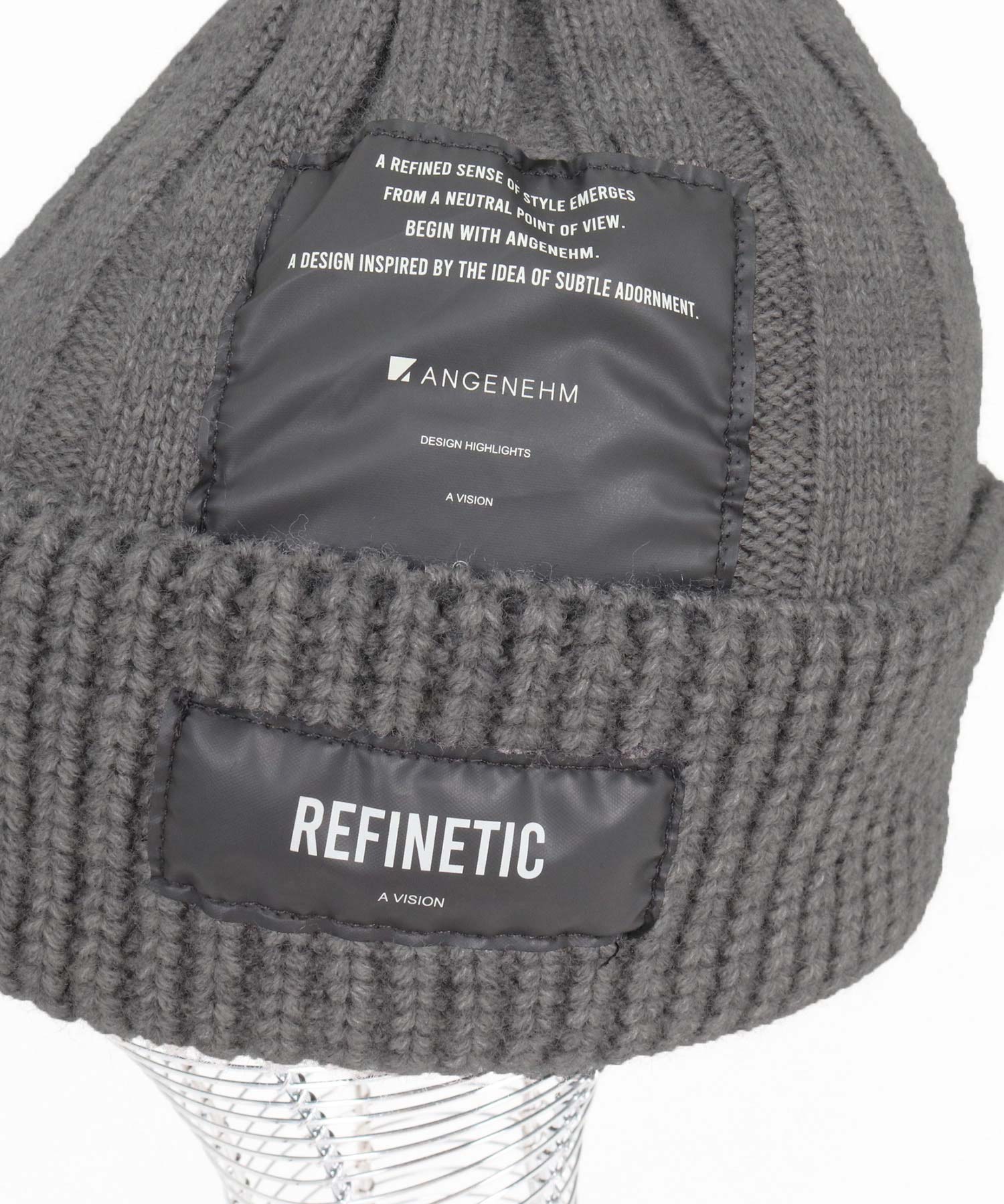 ANGENEHM(アンゲネーム)】Wide Rib Knit Beanie ニットビーニー(AG07