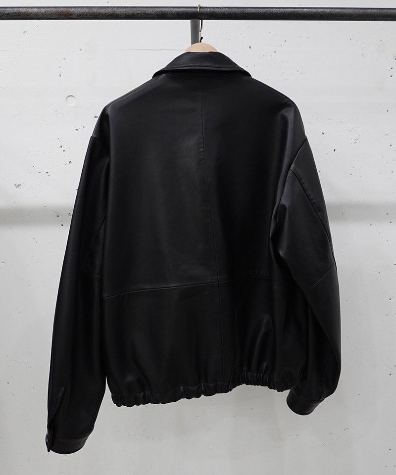 CULLNI(クルニ)】Clean Lamb Leather Asymmetrical Layered Zip Up