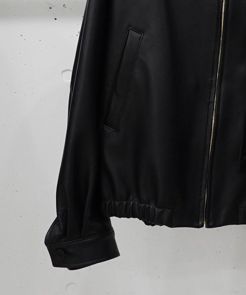 CULLNI(クルニ)】Clean Lamb Leather Asymmetrical Layered Zip Up