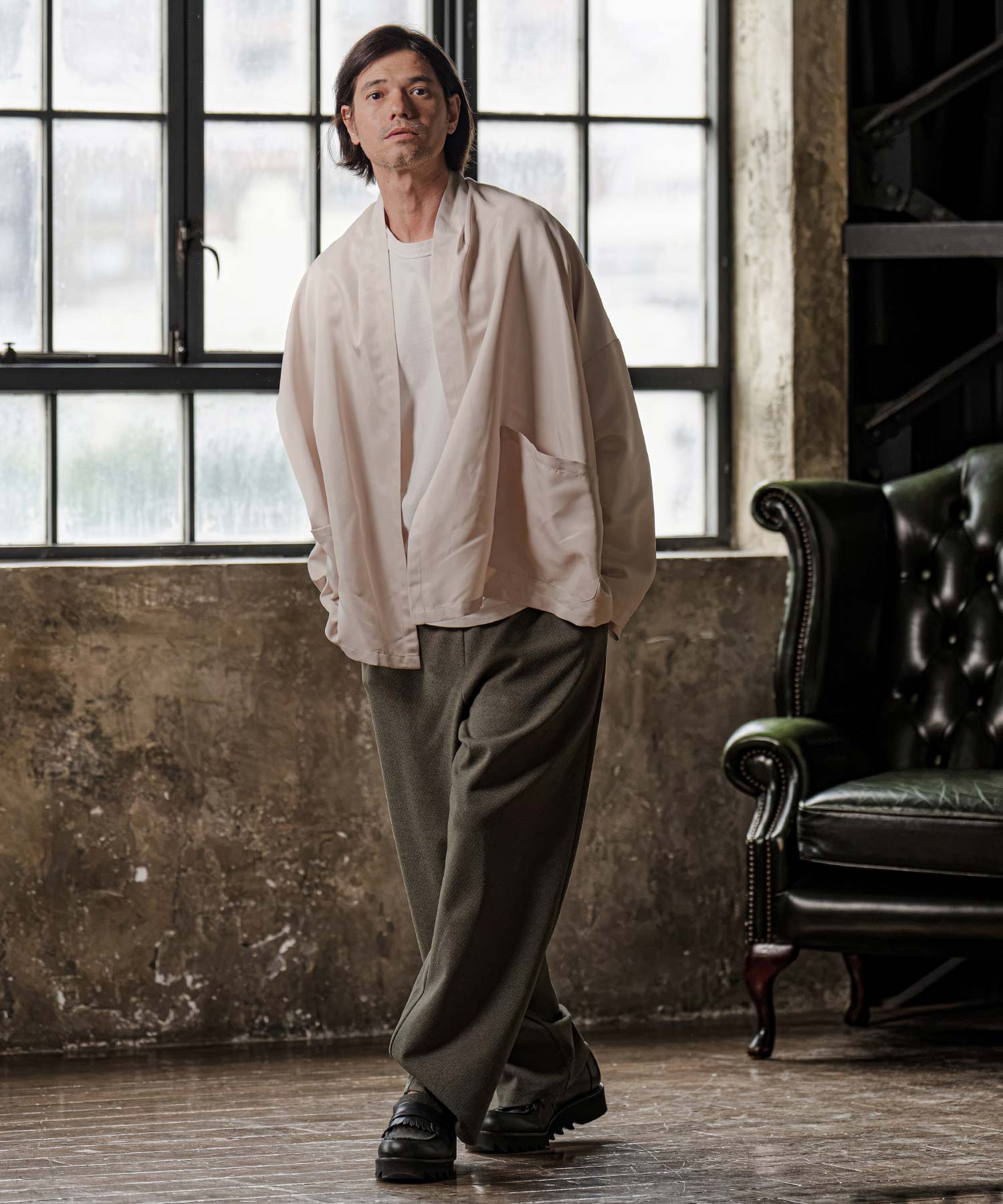 CAMBIO(カンビオ)】Twill Wide Straight Pants ワイドストレートパンツ