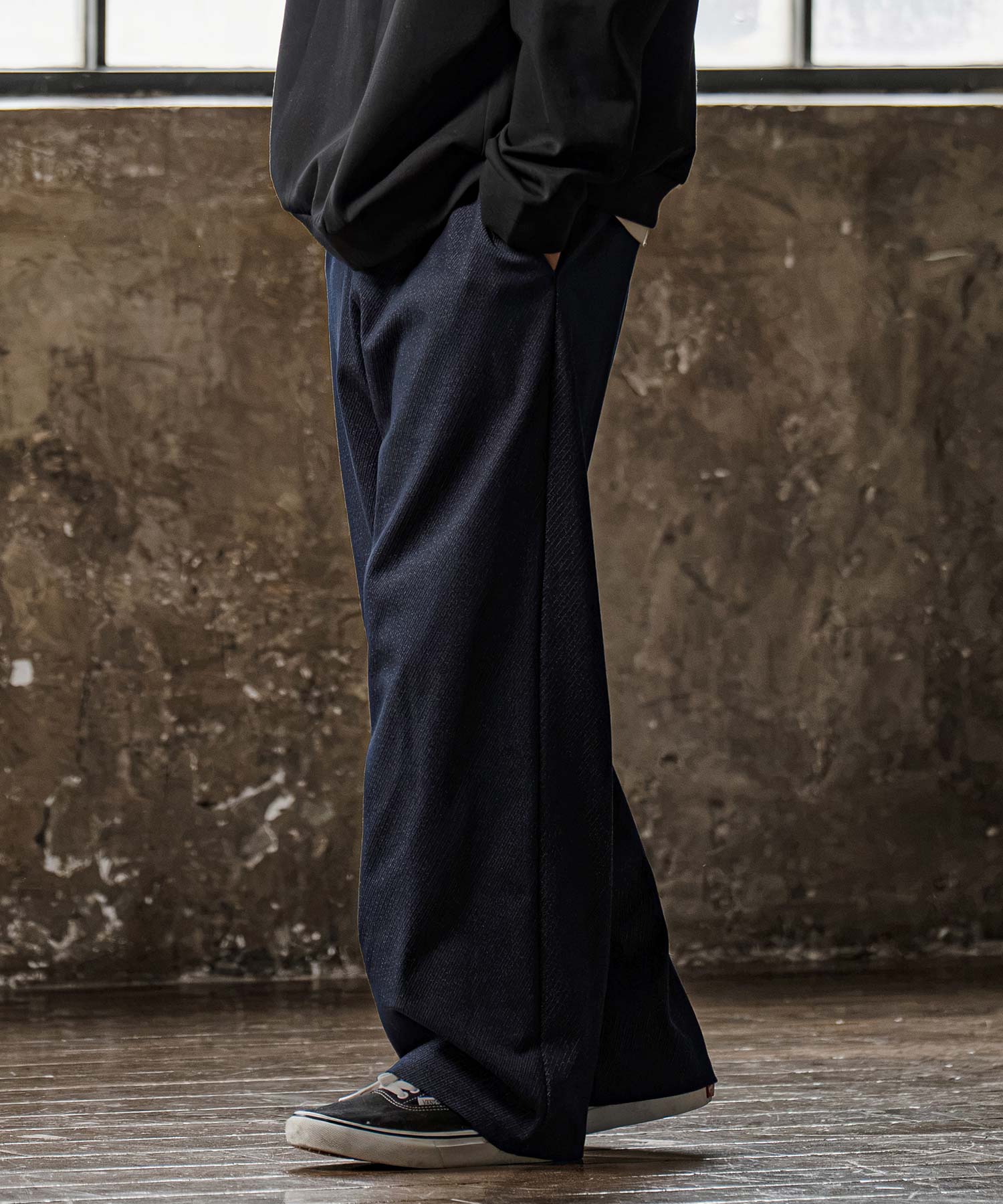 CAMBIO(カンビオ)】Twill Wide Straight Pants ワイドストレートパンツ