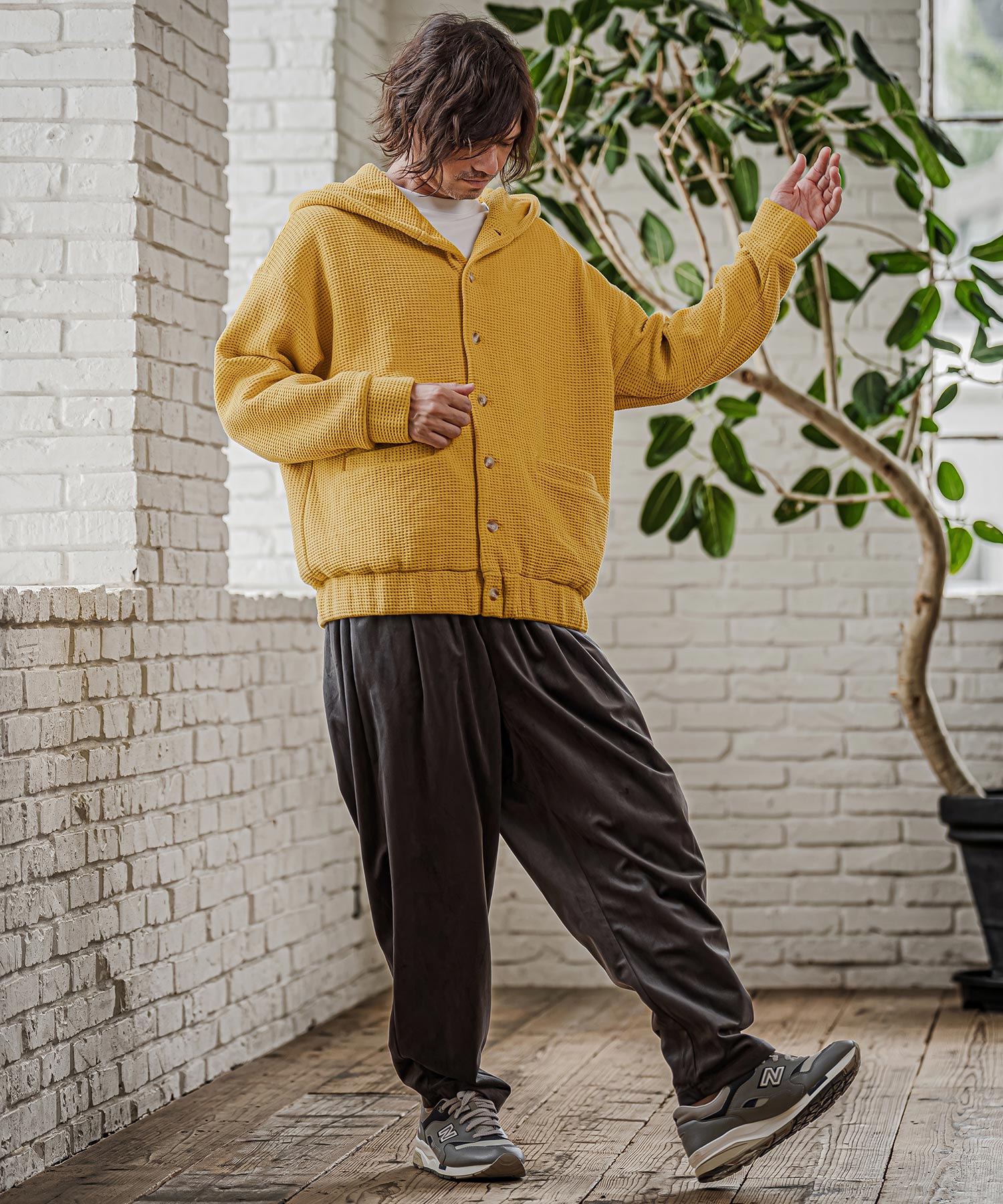 CAMBIO(カンビオ)】【予約販売10月中旬～下旬入荷】 Big Waffle Button
