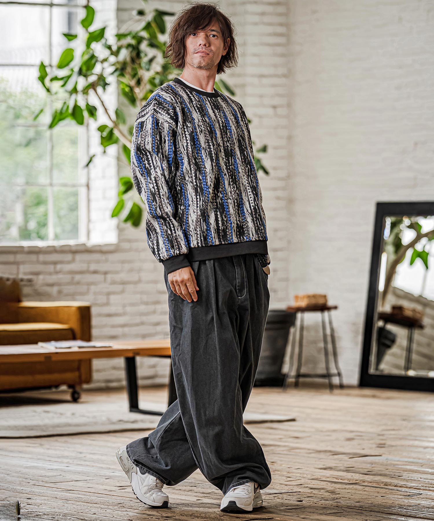CAMBIO(カンビオ)】 Two Tuck Wide Denim Pants ワイドデニムパンツ(AI