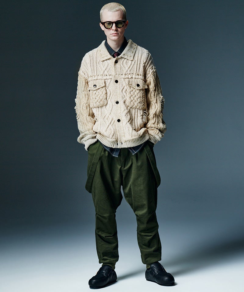glamb(グラム)】【予約販売1月上旬～中旬入荷】Damage Knit Jacket