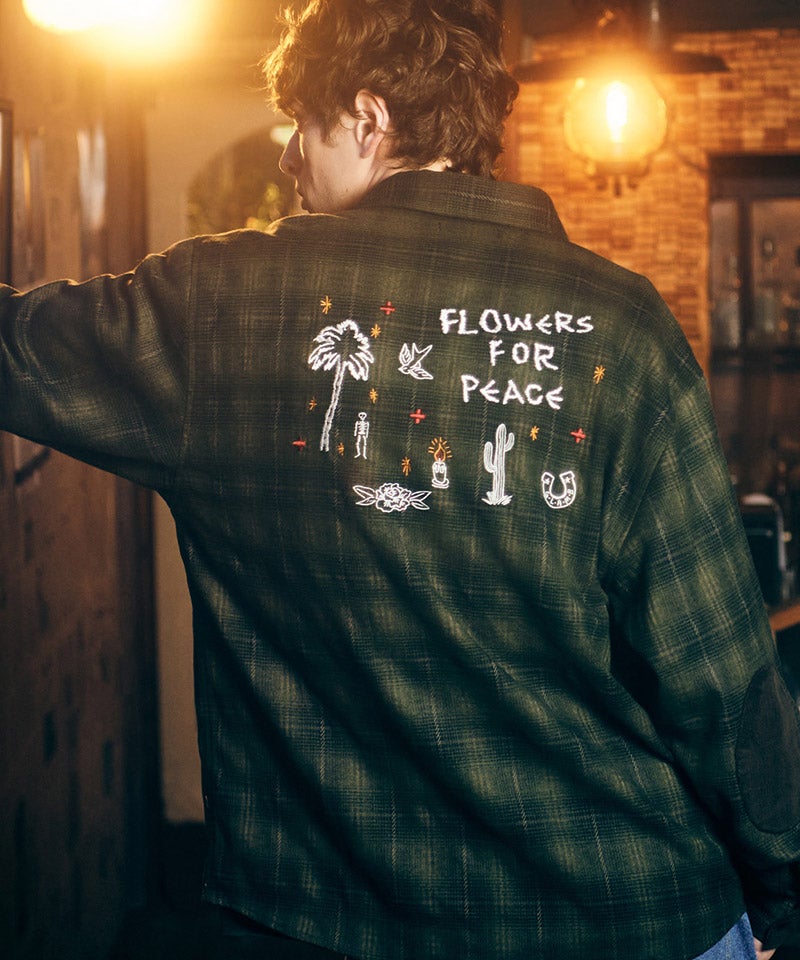 【glamb】グラフィックプリントチェックシャツ glamb(グラム)】【予約販売11月下旬～12月上旬入荷】Mixture Check
