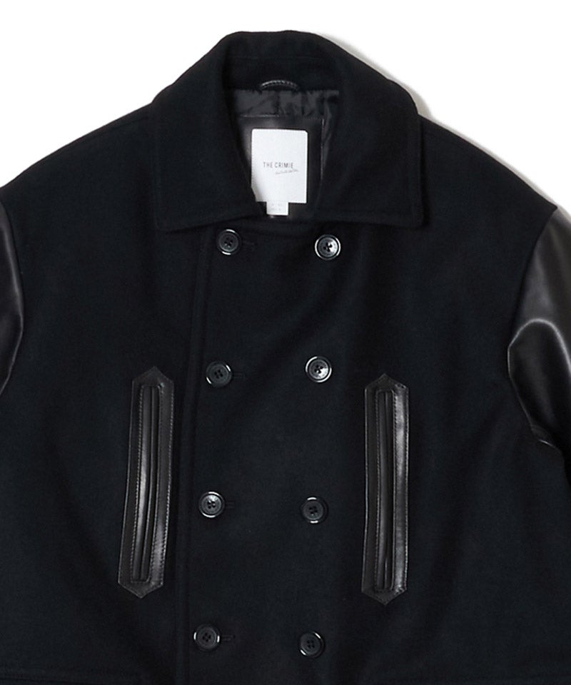 THE CRIMIE クライミー　ロゴ　レザーパッチ　ピーコート CRIMIE(クライミー)】【予約販売11月下旬～12月上旬入荷】MID-LENGTH