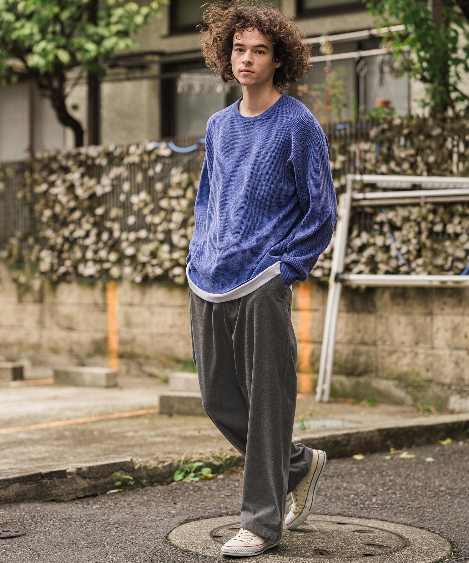 CAMBIO(カンビオ)】【予約販売10月上旬～中旬入荷】ウール調ワイド